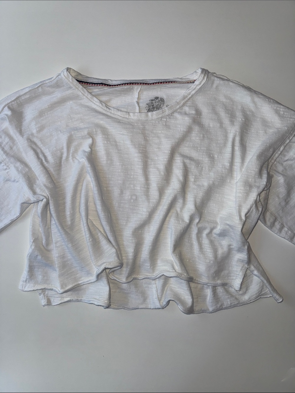Pilcro White Cropped Short Sleeve Top